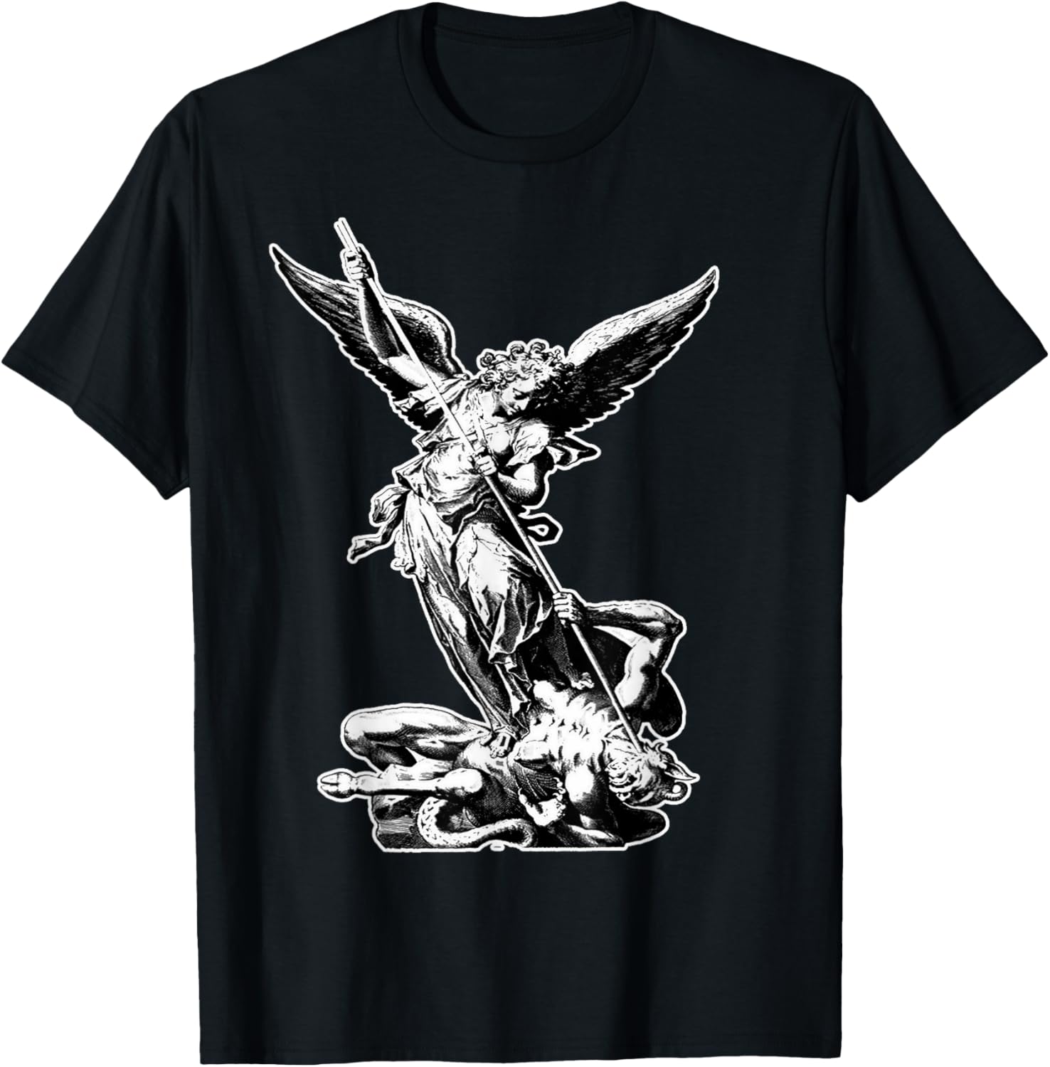 Saint Michael Archangel defeats the Devil Christian Goth Apparel | Everyday Casual Wear