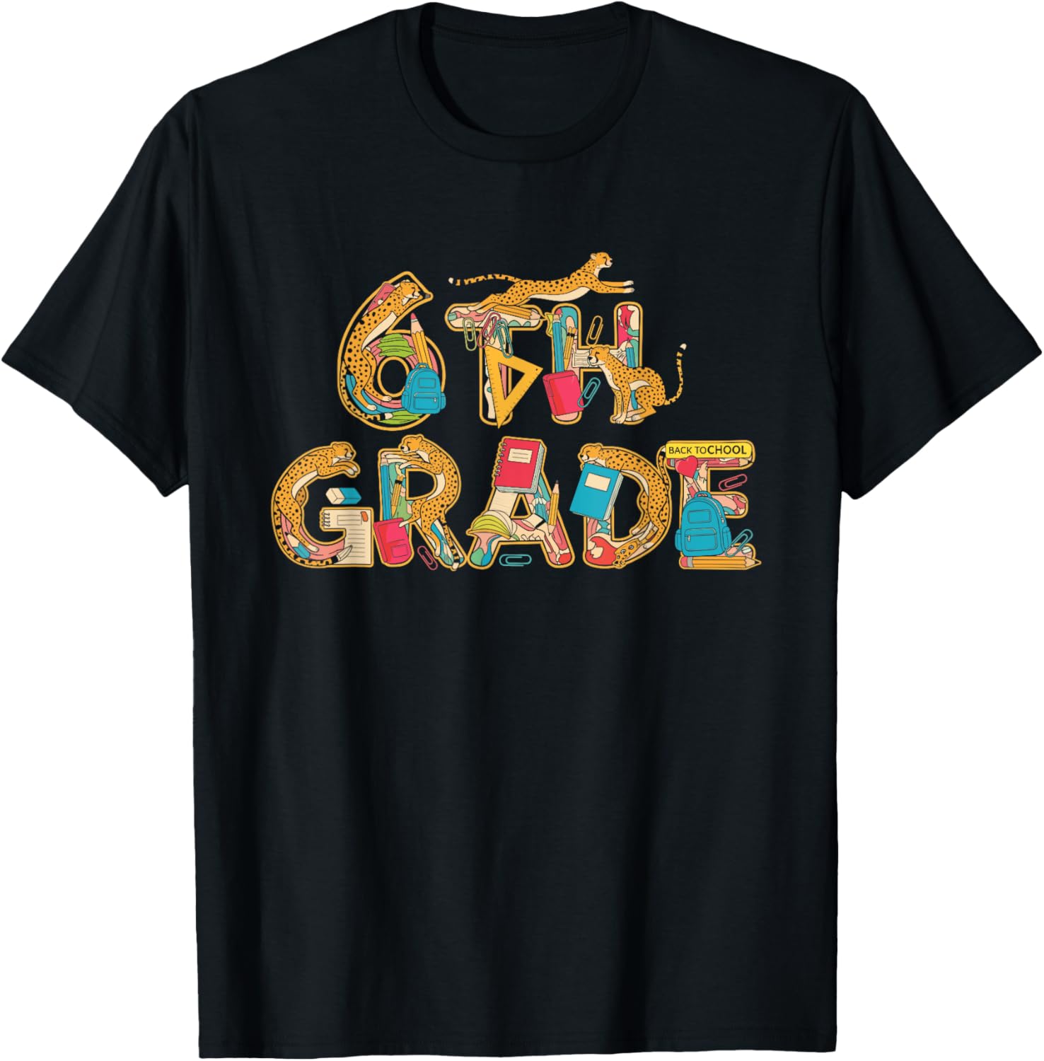 Funny Leopard Sixth Grade Back to School Kids Boys Girls Apparel Premium Print US Top Pick