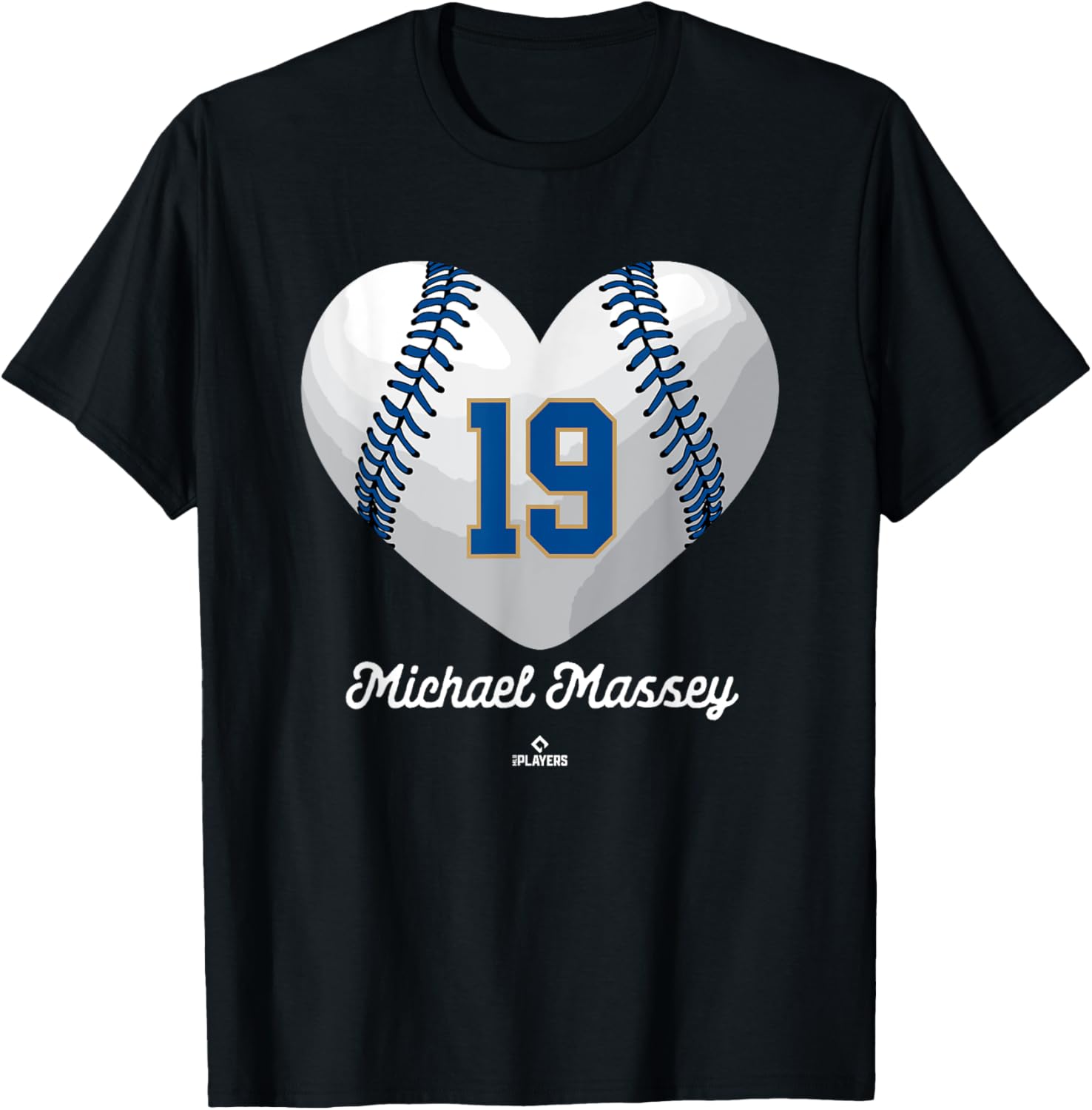 Baseball Heart Number Michael Massey Kansas City MLBPA Apparel | Everyday Casual Wear