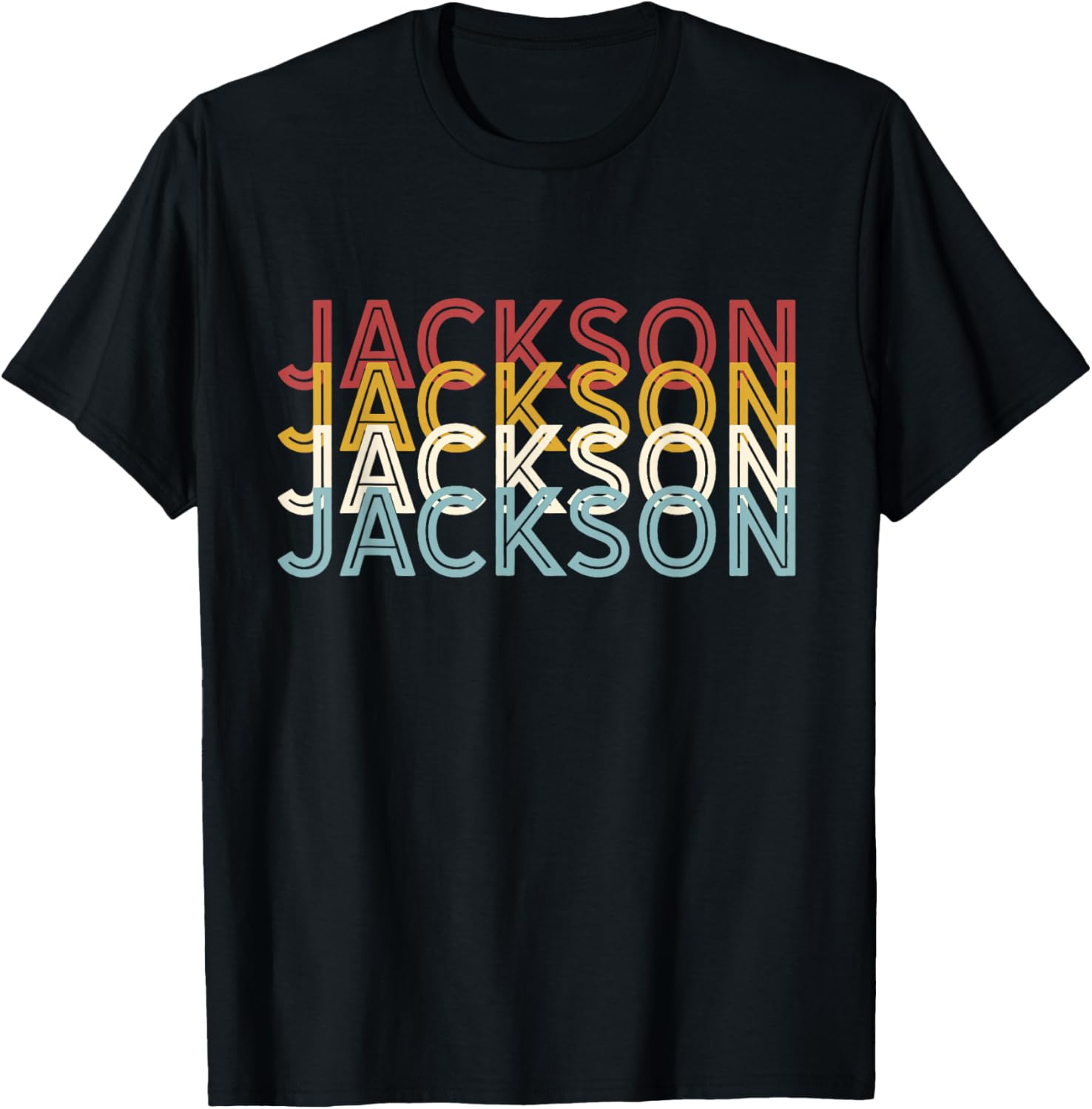 US American City 70's Retro USA - Vintage Jackson T-Shirt, Black T-Shirt | Everyday Casual Wear