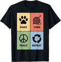 Paws Yarn Peace Repeat Funny Crocheting Yarn Supply | High Search Volume | Customer Favorite