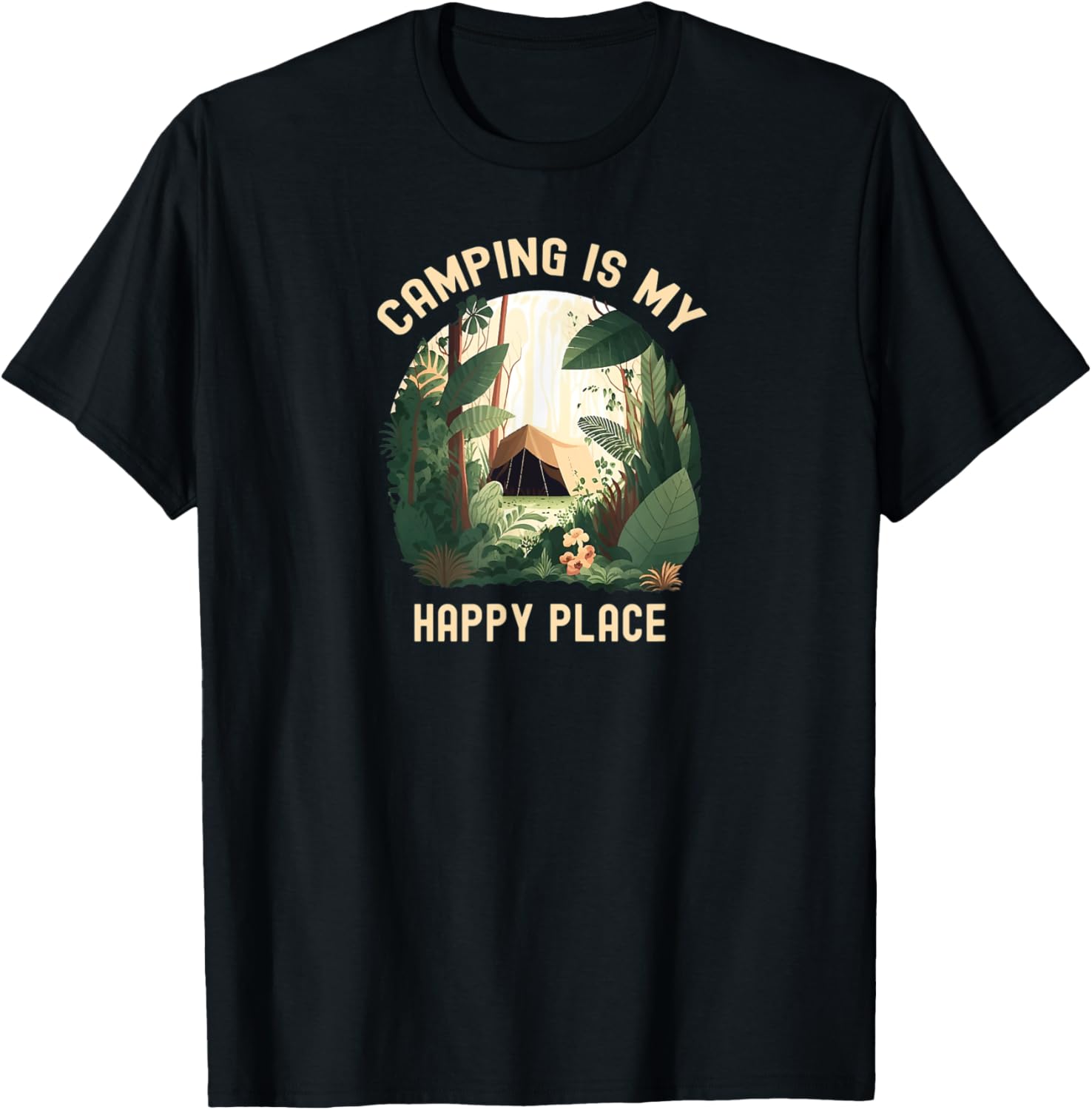 Camping Is My Happy Place Cute Camping Glamping Apparel | Top Conversion Title | Top Rated Comfort