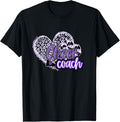 Cheer Coach Shirt Megaphone Purple Leopard Cheetah Print T Shirt Comfort Fit Hot Right Now