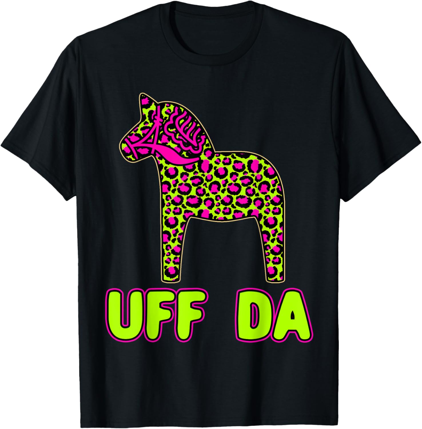 Uff Da Leopard Cheetah Print Dala Horse Horse Nordic Apparel Viral TikTok Find Gift Ready