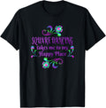 Square Dancing Happy Place Flowers Apparel | Google Shopping Optimized | Daily Wear Essential