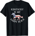Kentucky Is My Happy Place Horse TShirt My old Kentucky Home T-Shirt | Top Conversion Title | Aesthetic Casual Look
