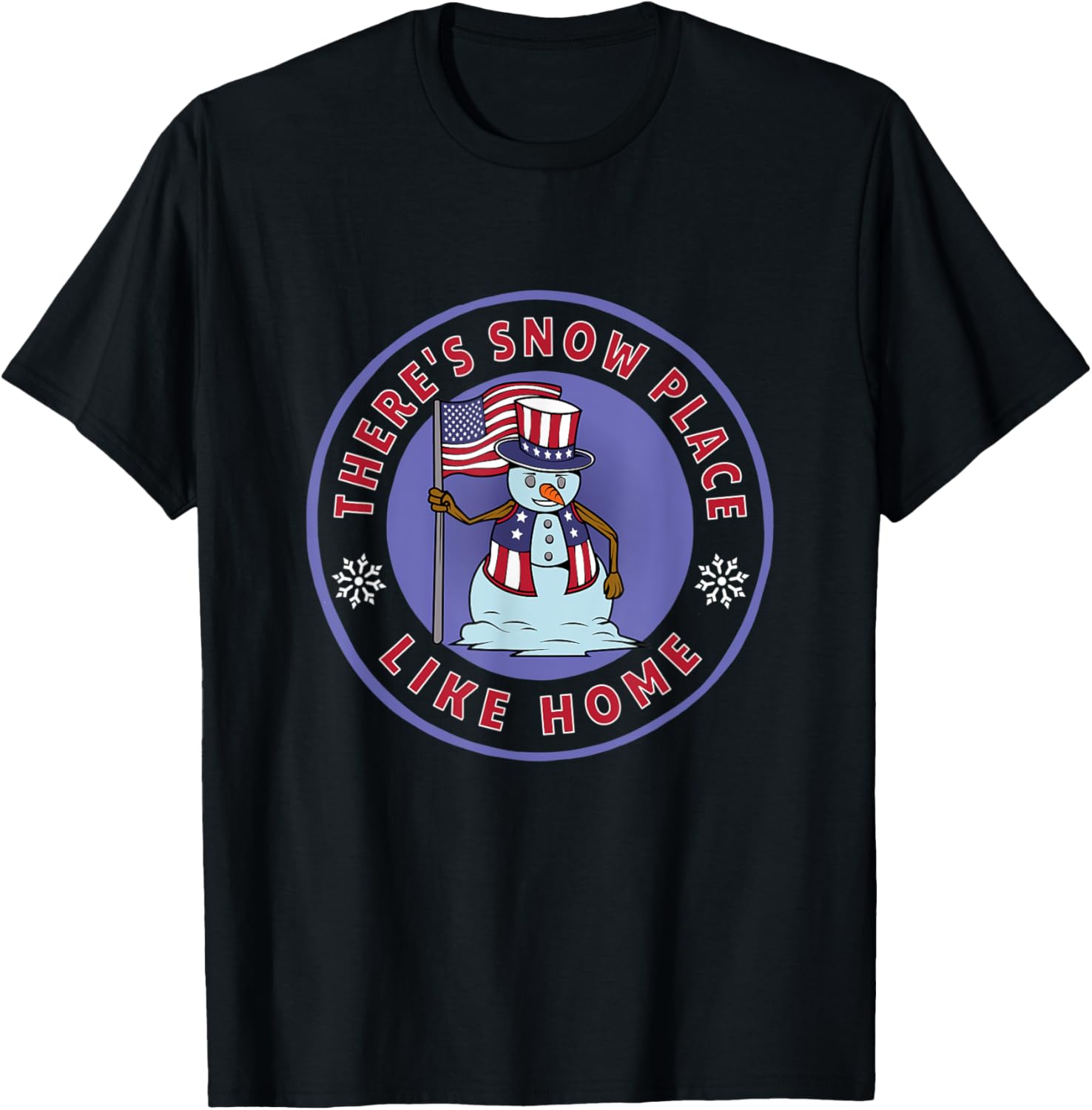 Snowman American Flag - There's Snow Place Like Home Apparel | Premium Quality | High CTR Boost