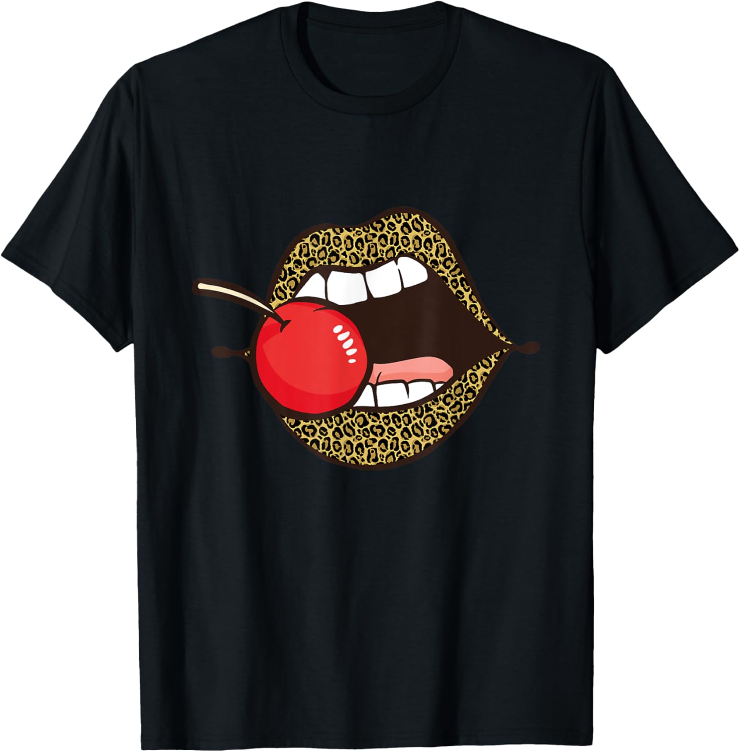 Leopard Lips Cherry Bite Cheetah Pattern Apparel Premium Print Gift Ready