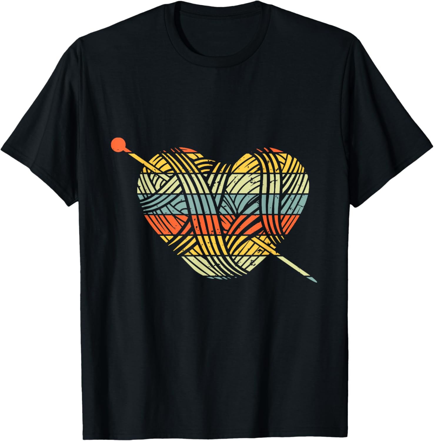 Knitting Crochet Lover Heart Retro Sunset Yarn Knitter Yarn Supply | Viral US Pick | Best Seller Choice
