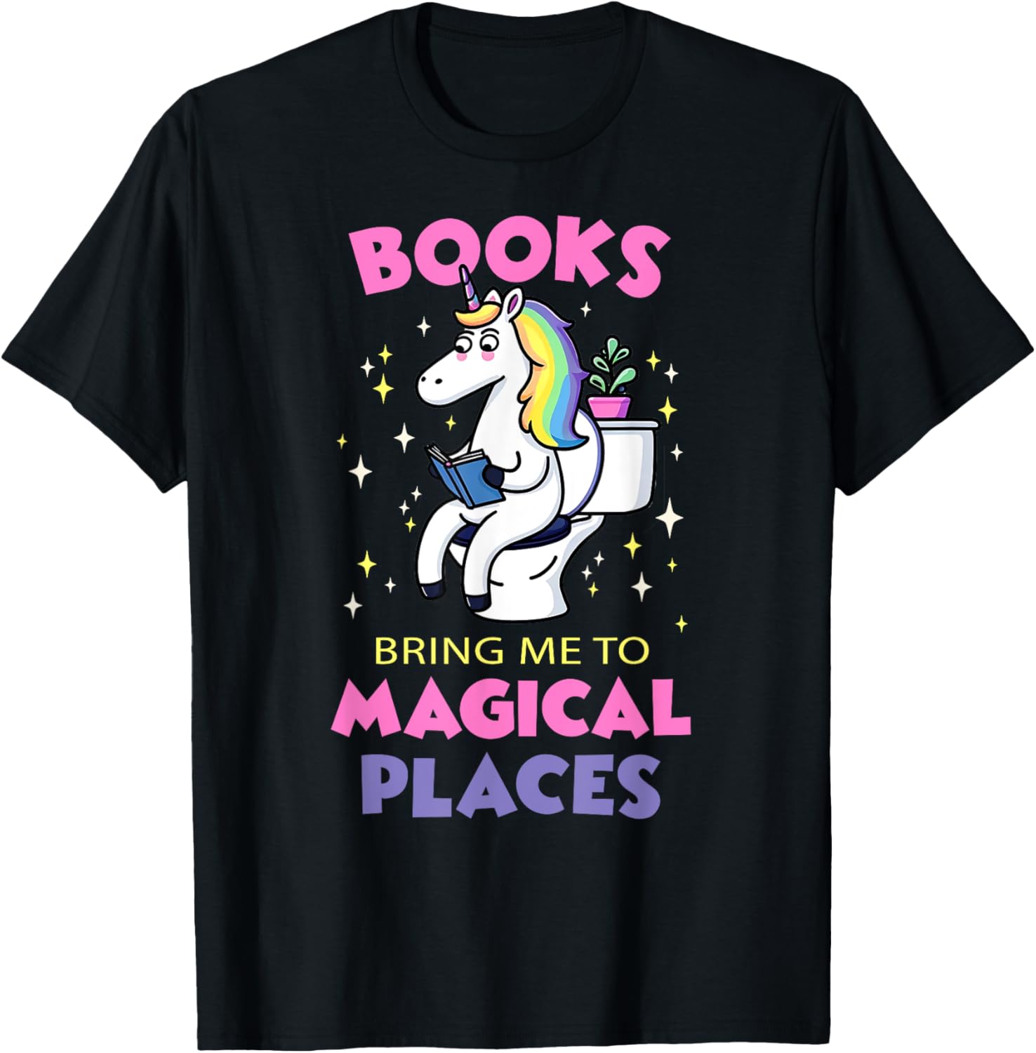 Books Bring Me to Magical Places Unicorn Reading in Toilet Apparel | Trending 2025 | Top Rated Comfort