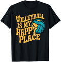 Volleyballer Volleyball Is My Happy Place Volleyball Apparel | Trending 2025 | Top Rated Comfort