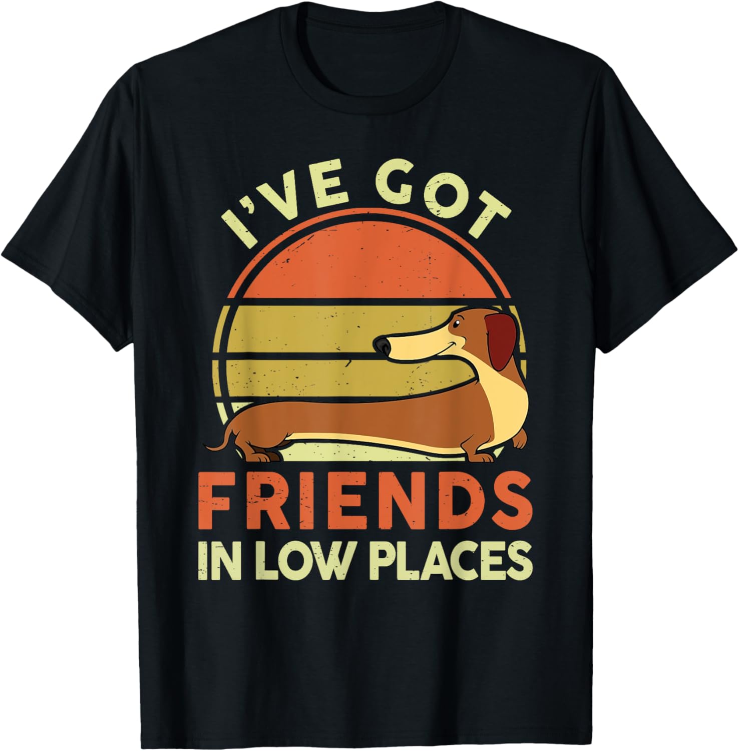 Dachshund-Shirt I've Got Friends In Low Places Funny Doxie T-Shirt | Top Conversion Title | Top Rated Comfort