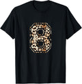 Cool Number 8 Game Football Leopard Cheetah Print T Shirt T Shirt Streetwear Style Everyday Wear