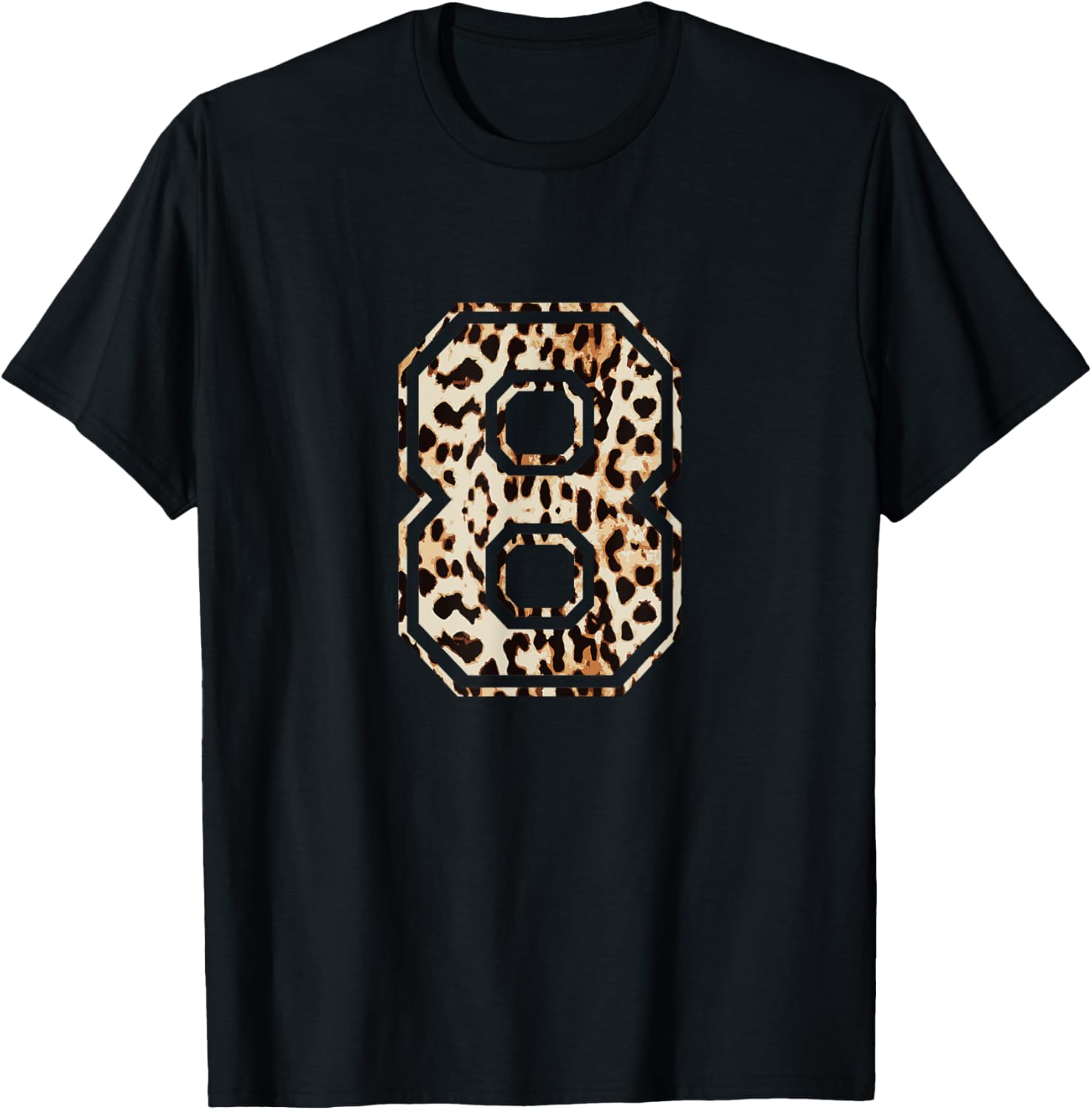 Cool Number 8 Game Football Leopard Cheetah Print T Shirt T Shirt Streetwear Style Everyday Wear