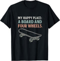 My Happy Place A Board and Four Wheels Retro Apparel | High Search Volume | Perfect Gift Choice