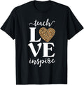 Love Leopard Print Teacher Cheetah School Inspire Teach T Shirt for Men Women Girls Kids T Shirt High Search Demand Hot