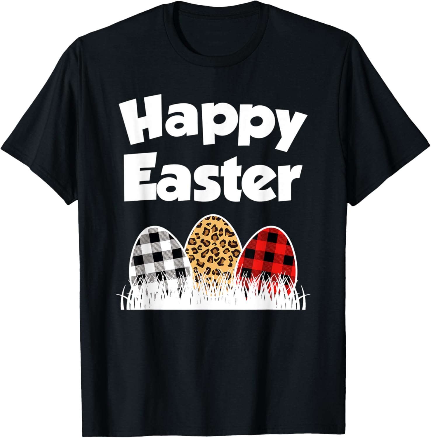 Happy Easter Leopard Eggs Pattern Buffalo Plaid Cheetah Apparel Trending US US Top Pick