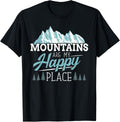 The Mountains Are My Happy Place Tshirt Hiking Hiker Outdoor T-Shirt | Trending 2025 | Daily Wear Essential