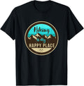 Hiking T-shirt Hiking Is My Happy Place Outdoors Tee T-Shirt | US Viral Pick | Customer Favorite