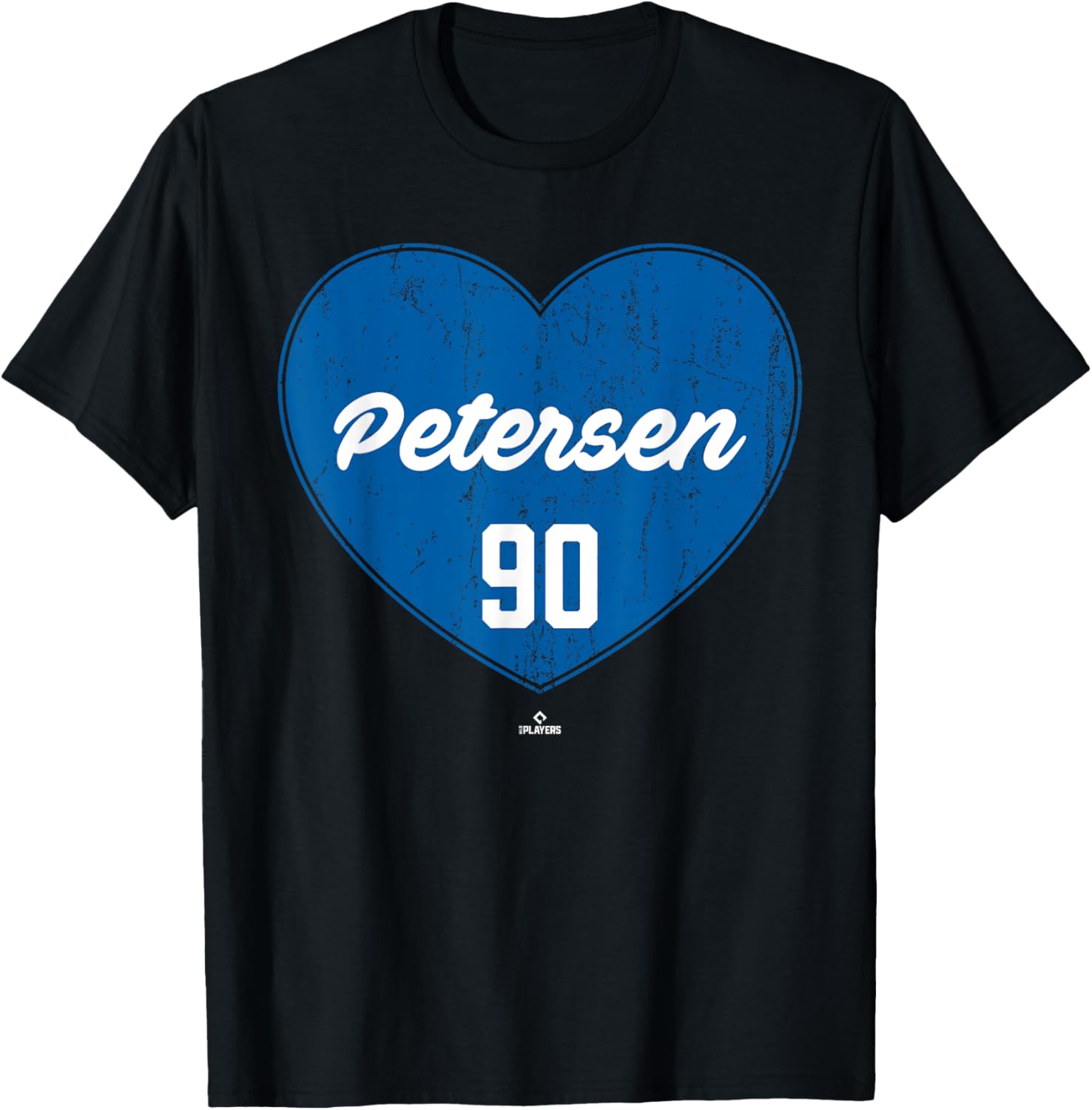 Distressed Heart Michael Petersen Los Angeles Baseball MLBPA Apparel | US Best Seller
