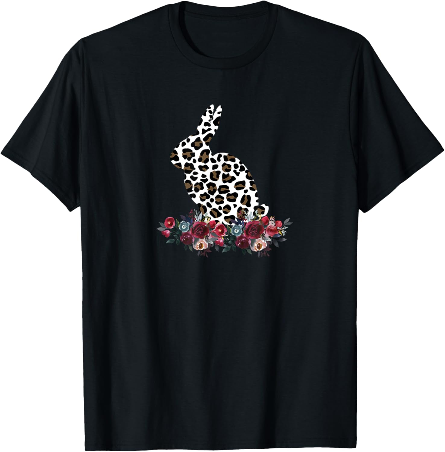 Bunny Leopard Cheetah Print Floral Easter Gift Shirt Tshirt T Shirt Premium Print Best Seller Look