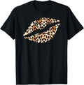 Trendy Unique Lips Kiss Me Leopard Cheetah Print T Shirt T Shirt Premium Print Everyday Wear