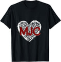MJC Maroon Initials Leopard Cheetah Heart Trendy Womens Apparel Comfort Fit US Top Pick