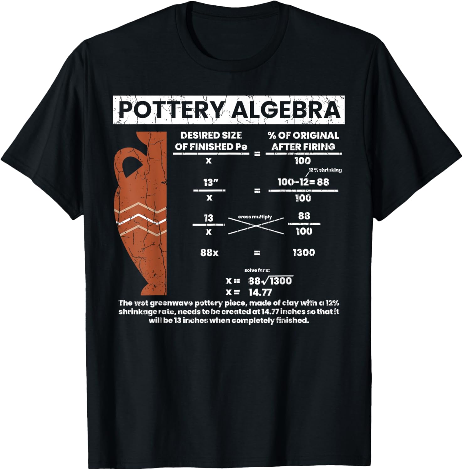 Pottery Algebra Funny Ceramic Clay Artist Graphic Apparel | Trending 2025 | Aesthetic Fit