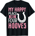 My Happy Place Has Four Hooves Horse Girl Apparel | High Search Volume | Aesthetic Casual Look