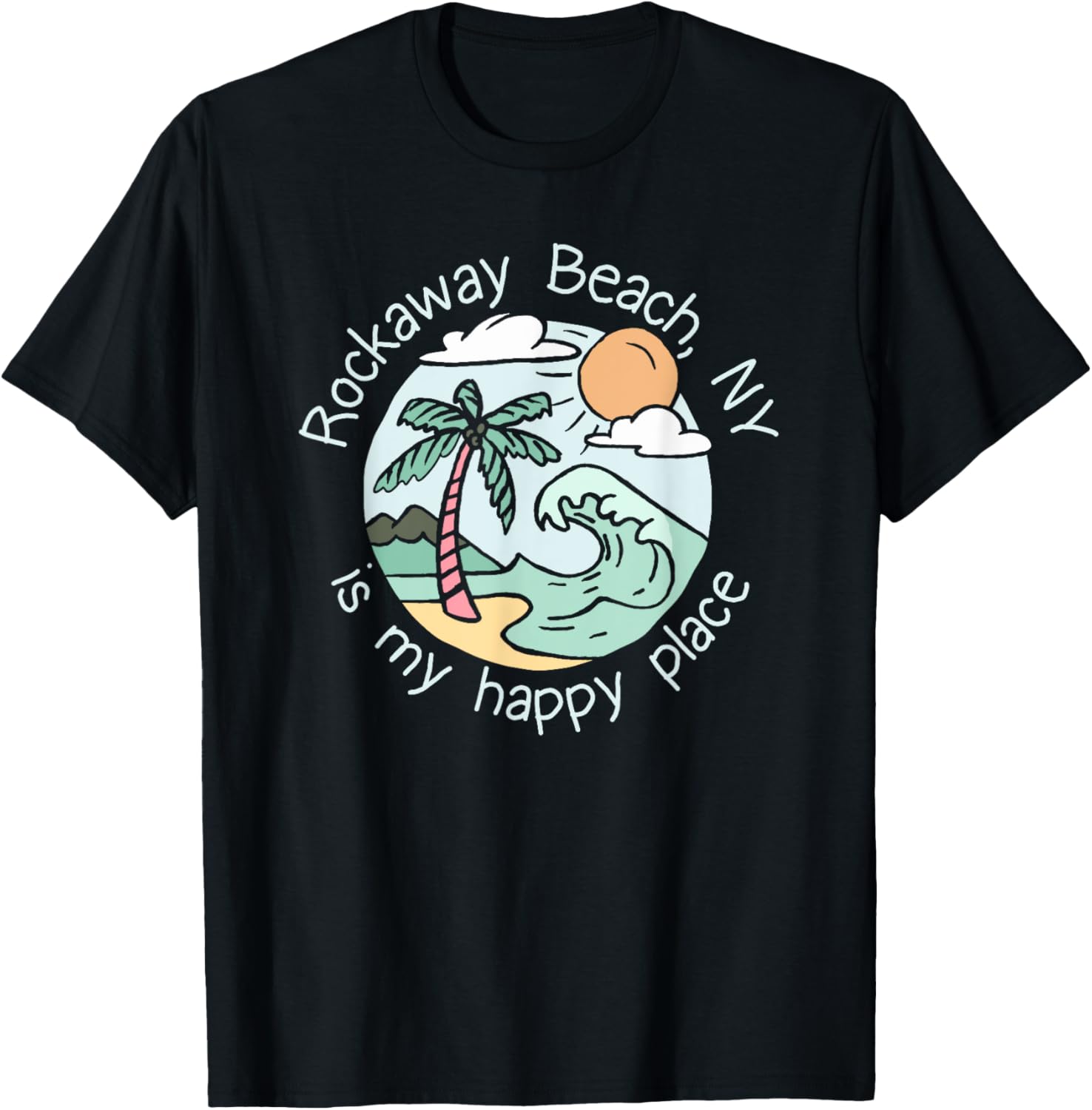 Cute Beach Motiv My Happy Place - Rockaway Beach Men Women Girls Kids Apparel | Top Conversion Title | Top Rated Comfort