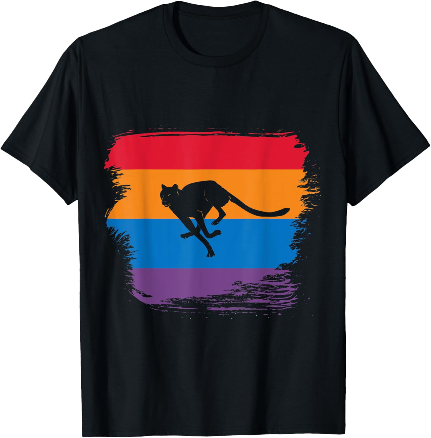 cheetah Shadow silhouette with colorful Flag Apparel Viral TikTok Find Hot Right Now