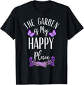 The garden is my happy Place T shirt Garden gloves and roses T-Shirt | Google Shopping Optimized | Aesthetic Casual Look