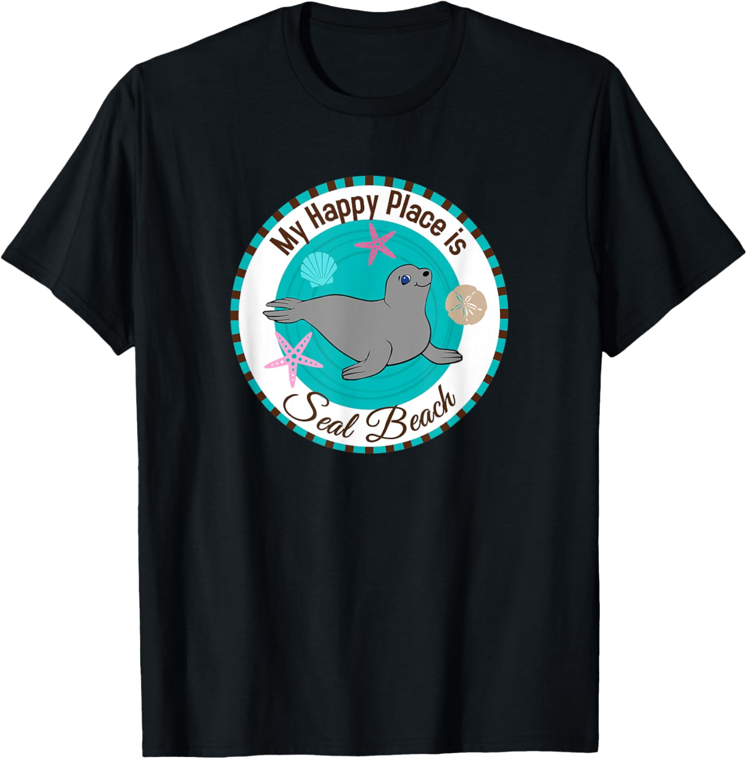My Happy Place Is Seal Beach California CA Summer Ocean Gift T-Shirt for Men Women Kids T-Shirt | Premium Quality | Perfect Gift Choice