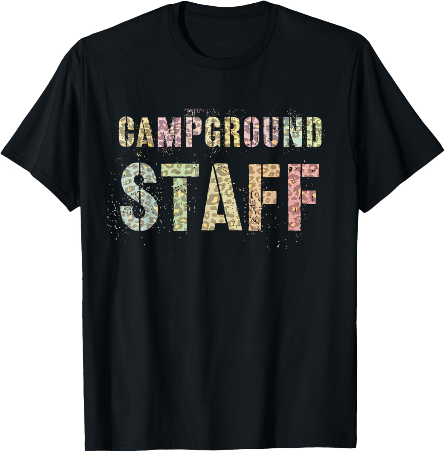 CAMPGROUND STAFF Leopard Print Summer Camp Campsite Teacher T Shirt for Men Women Kids T Shirt Viral TikTok Find Fan Fav