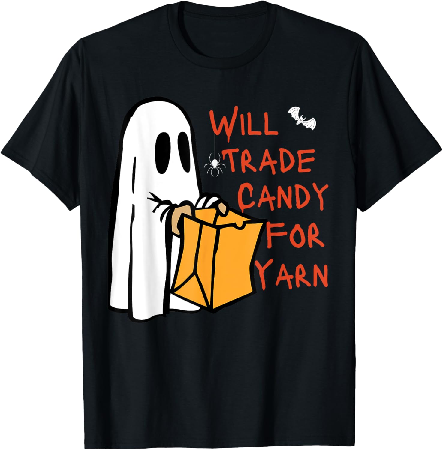 Ghost will trade candy for yarn halloween knitting Crochet Yarn Supply | High Search Volume | Customer Favorite
