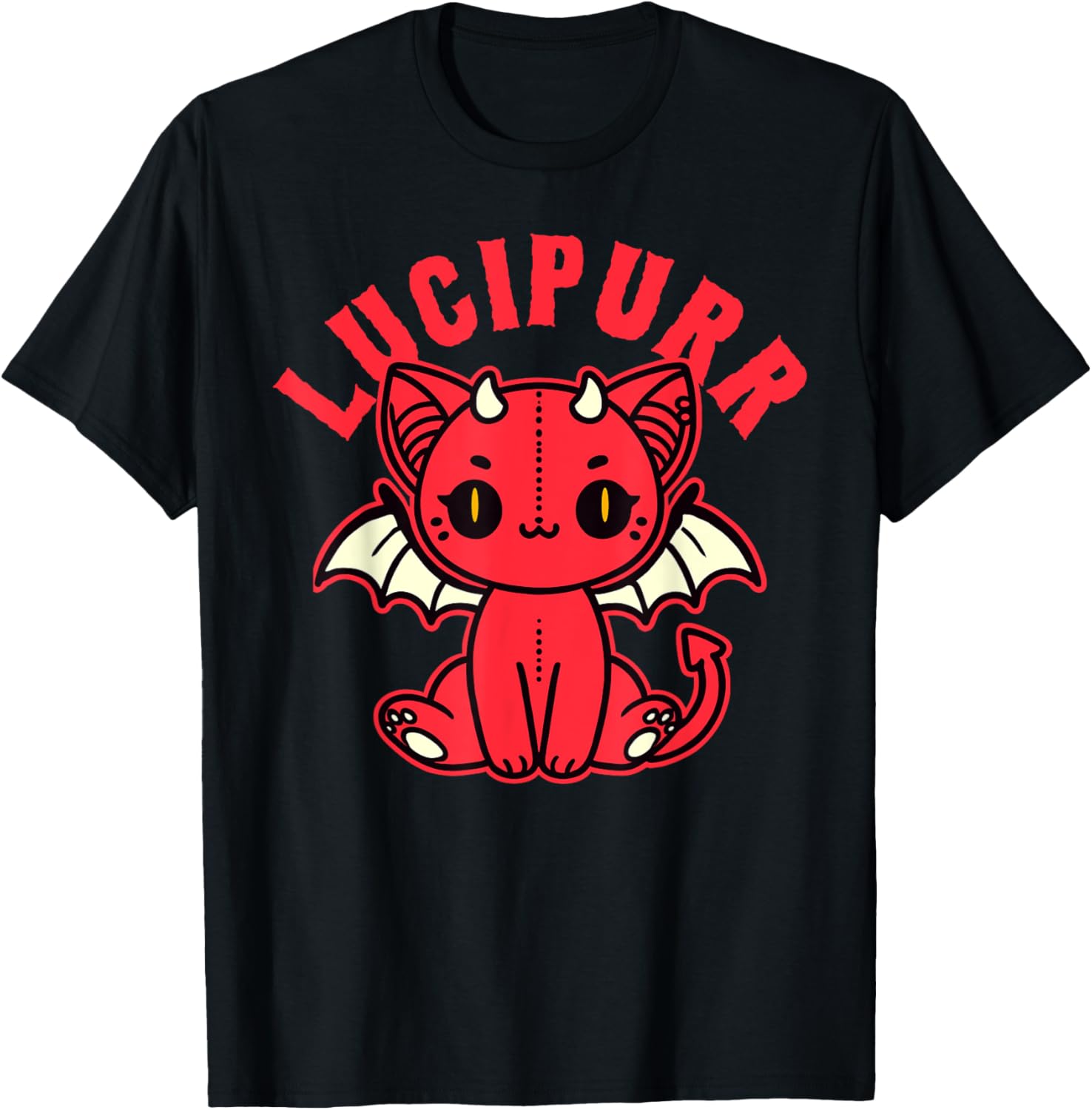 Lucipurr Cute Vampire Goth Cat Bat Wings Apparel | Everyday Casual Wear