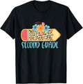 SECOND 2ND GRADE Pencil Leopard Cheetah Print Teacher Men Women Girls Kids Apparel High Search Demand Best Seller Look