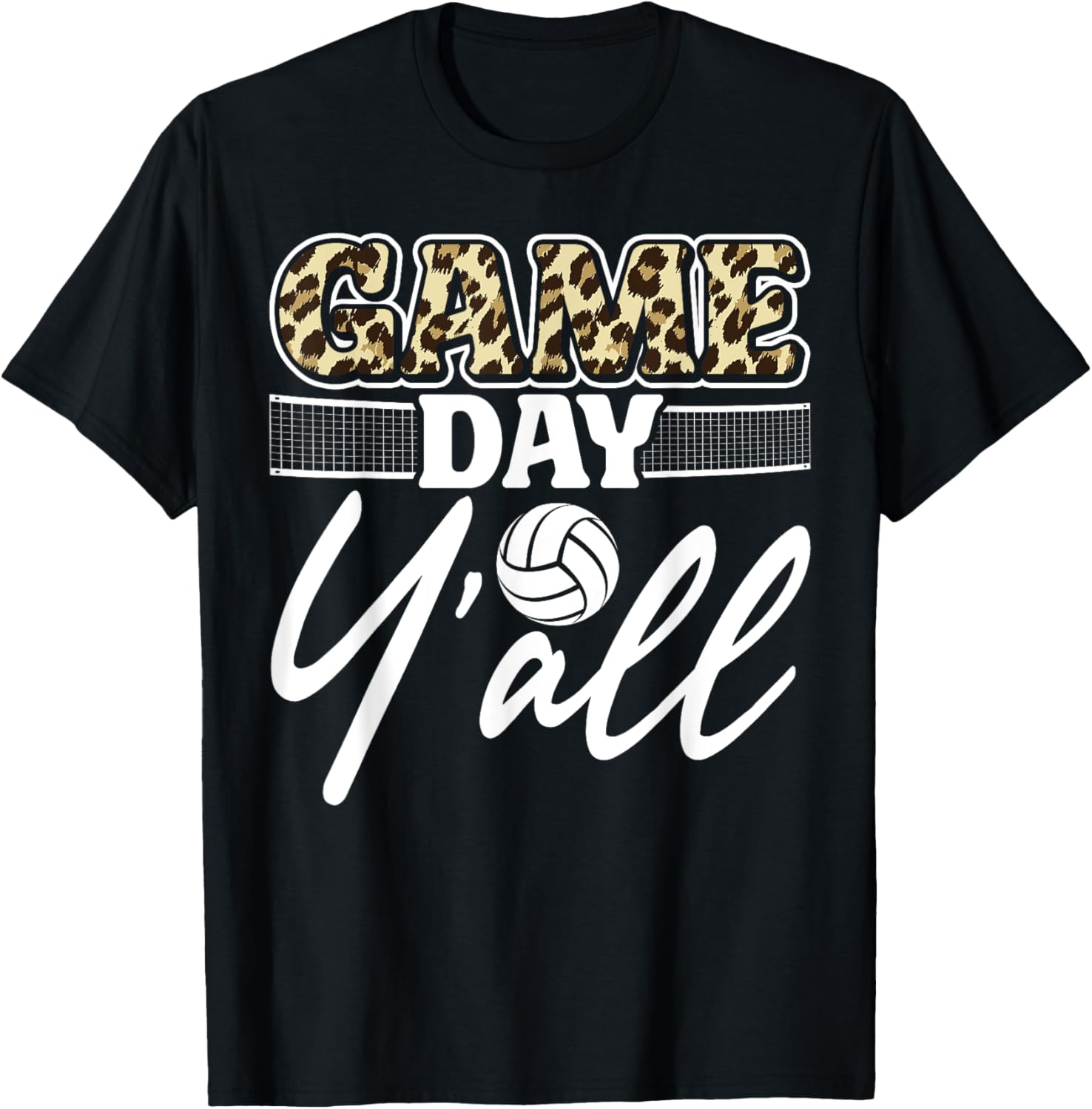 Volleyball Player Team Leopard Cheetah Game Day Y All Apparel Comfort Fit Gift Ready