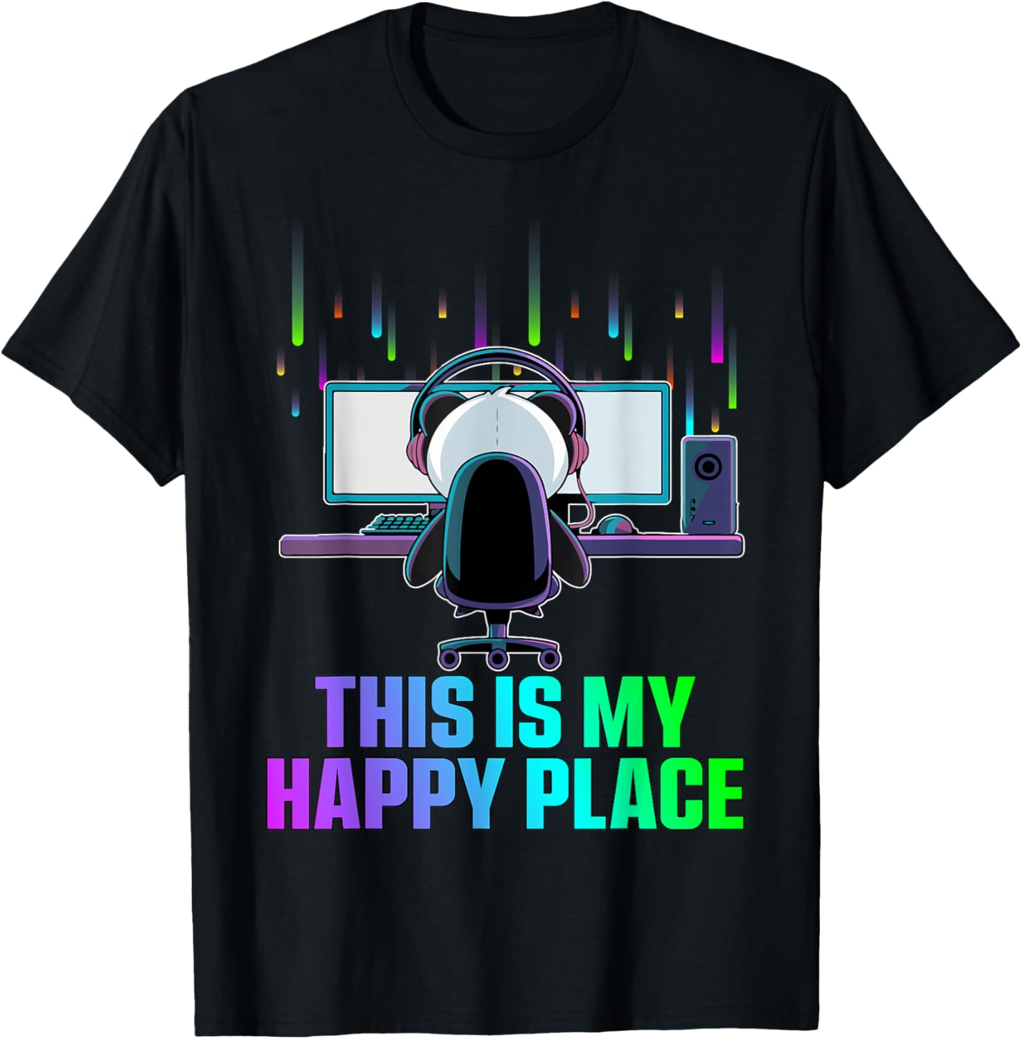 This Is My Happy Place Gamer Panda Apparel | Bestseller Style | Perfect Gift Choice