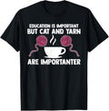 education is important but cat and yarn coffee lover Yarn Supply | Viral US Pick | Perfect for Crafters