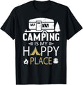 Camping Is My Happy Place Funny Camping Family Matching Apparel | Trending 2025 | Daily Wear Essential