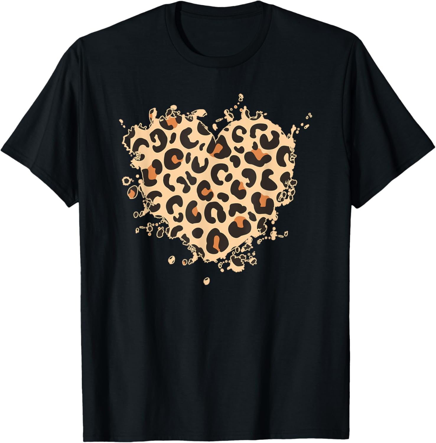 Leopard Print Heart Apparel Comfort Fit Fan Favorite