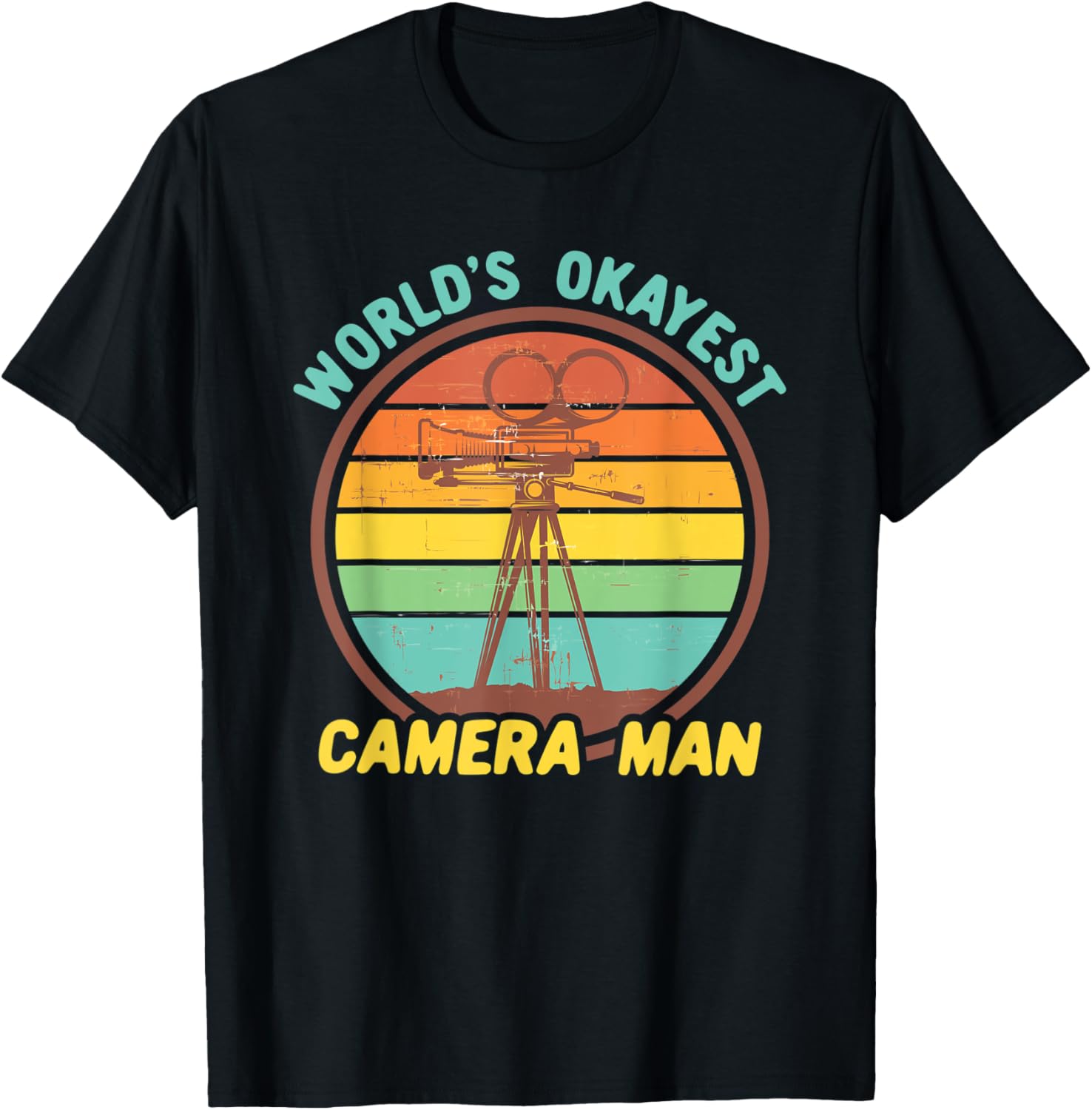 World's Okayest Camera Man Funny Retro Filmmaker Apparel | US Viral Style | Must-Have Style