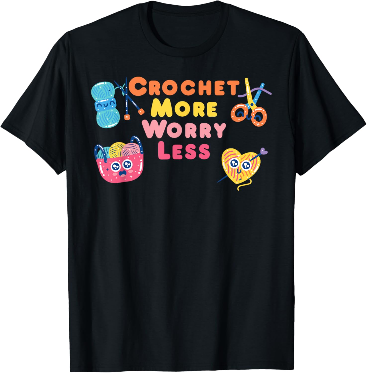 Crochet More Worry Less Cute Yarn and Crochet Saying Yarn Supply | High Search Volume | Best Seller Choice