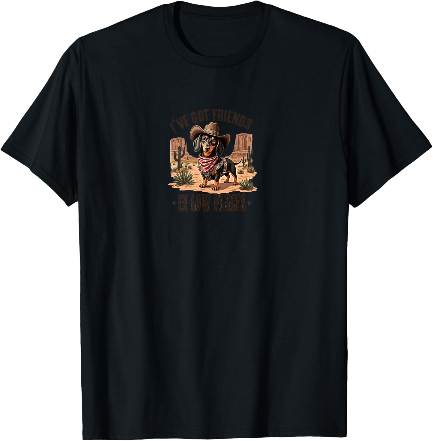 Vintage Cowboy Dog - I've Got Friends In Low Places Apparel | US Viral Pick | Customer Favorite