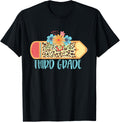 THIRD 3RD GRADE Pencil Leopard Cheetah Print Teacher T Shirt for Men Women Kids T Shirt Streetwear Style Hot Right Now