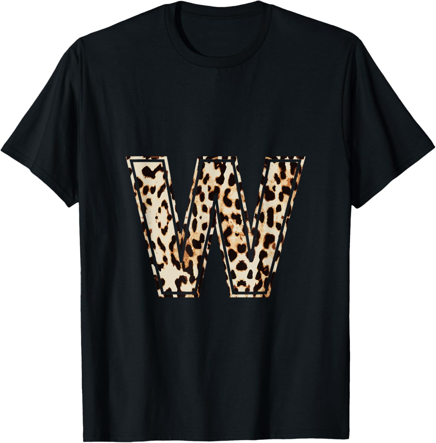 Cool Letter W Initial Name Leopard Cheetah Print T Shirt T Shirt Trending US Hot Right Now