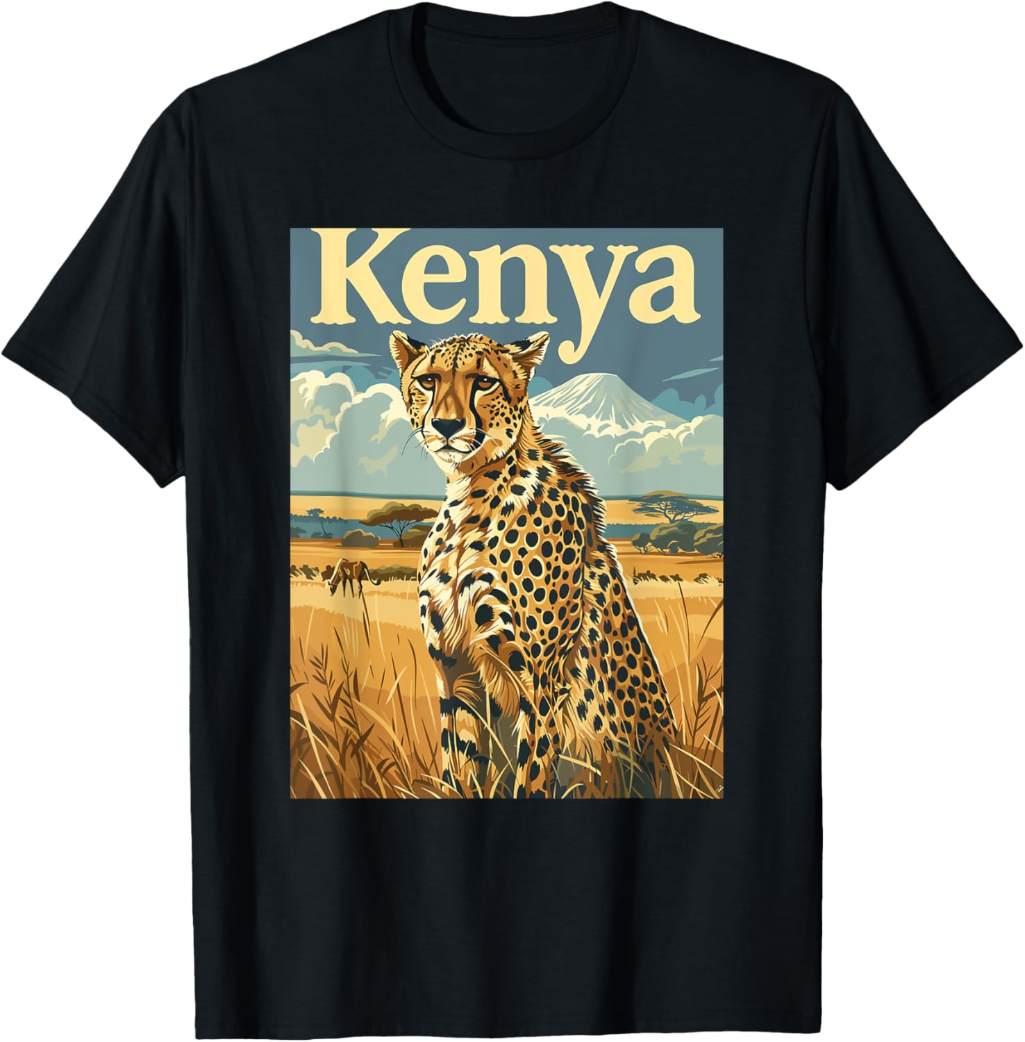 Kenya Cheetah Landscape Safari Art Apparel Trending US US Top Pick