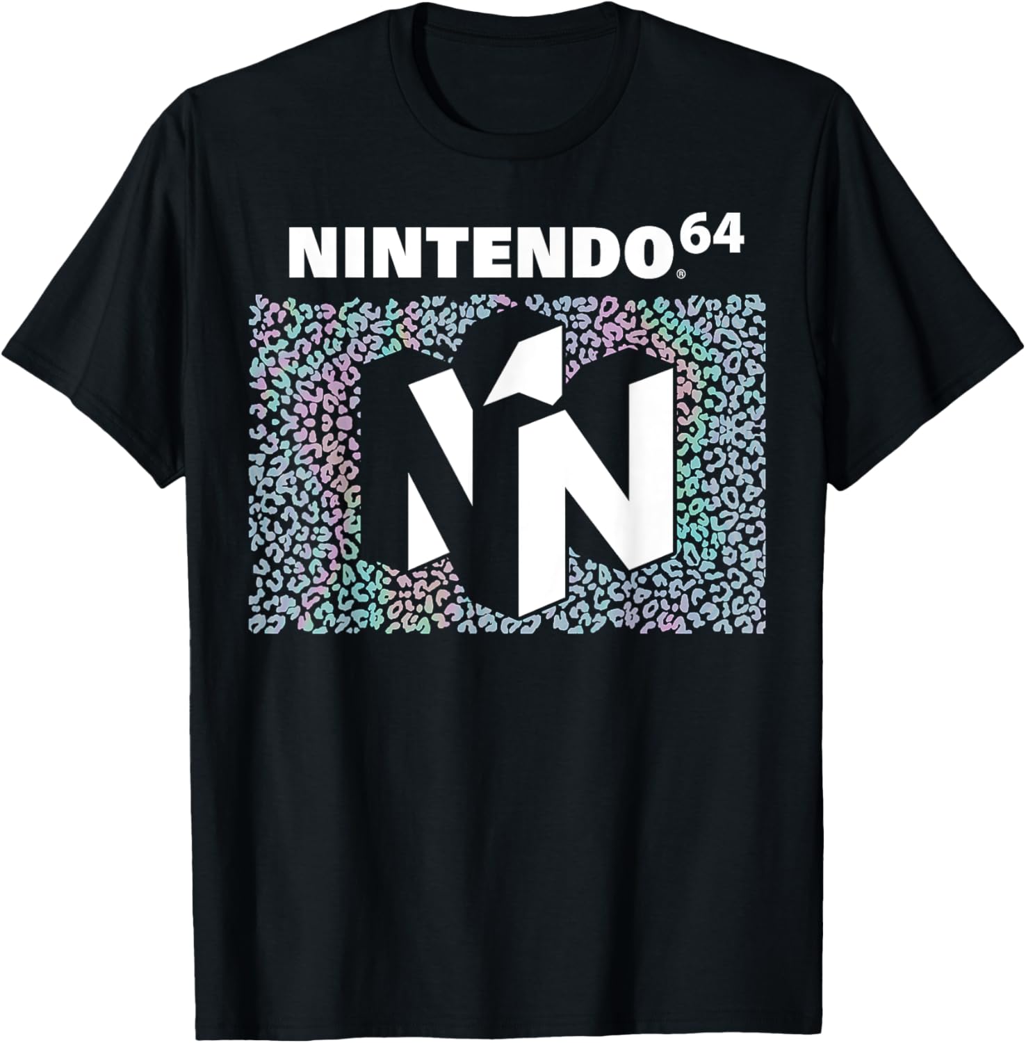 Nintendo 64 Rainbow Distressed Cheetah Print Panel Logo Apparel Streetwear Style Gift Ready