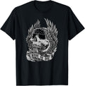 Ride Or Die Biker Skull and Winged Wheel Art Design Apparel | Viral US Pick | Customer Favorite